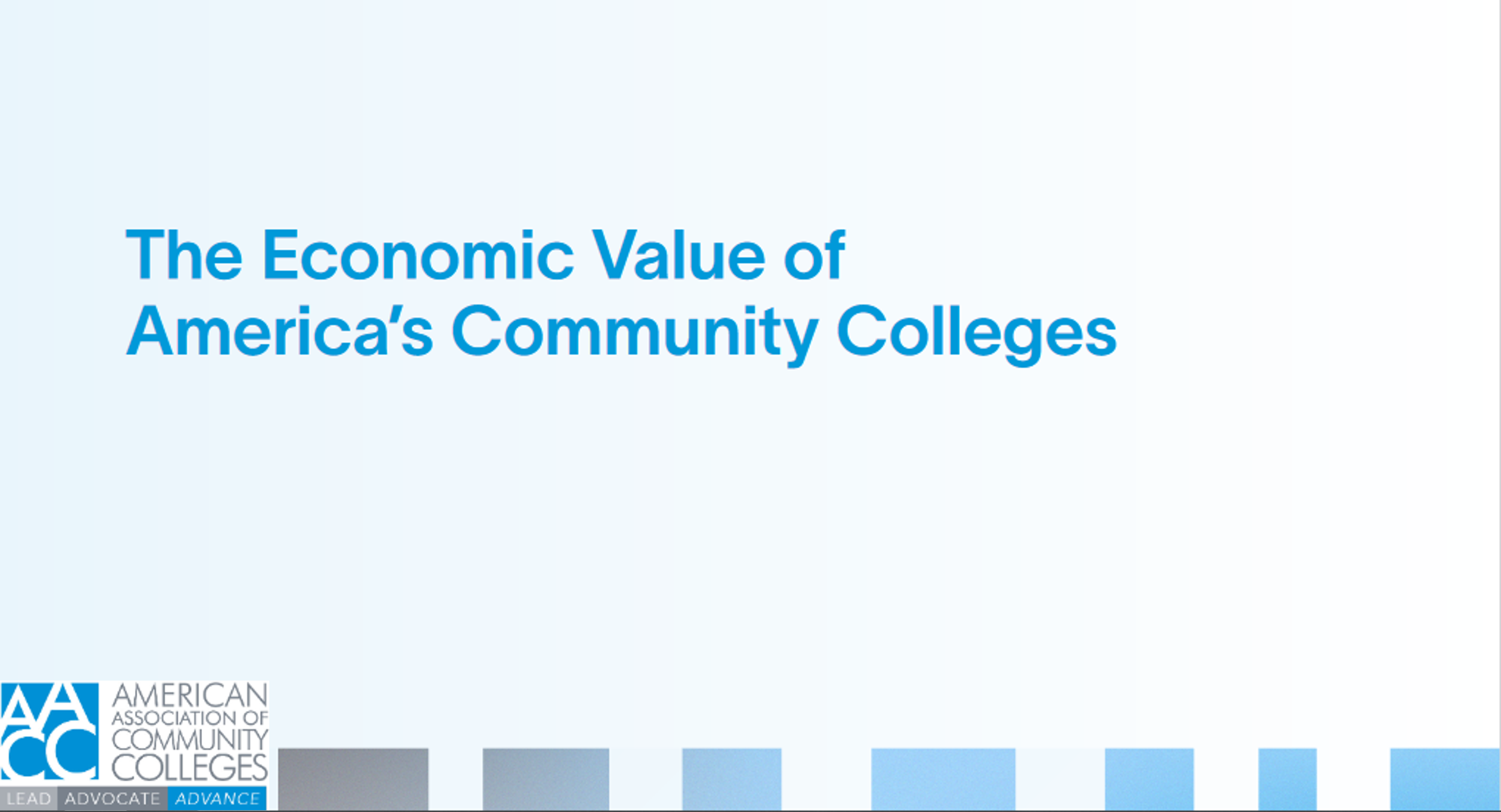 The Economic Value Of America’s Community Colleges – The National ...